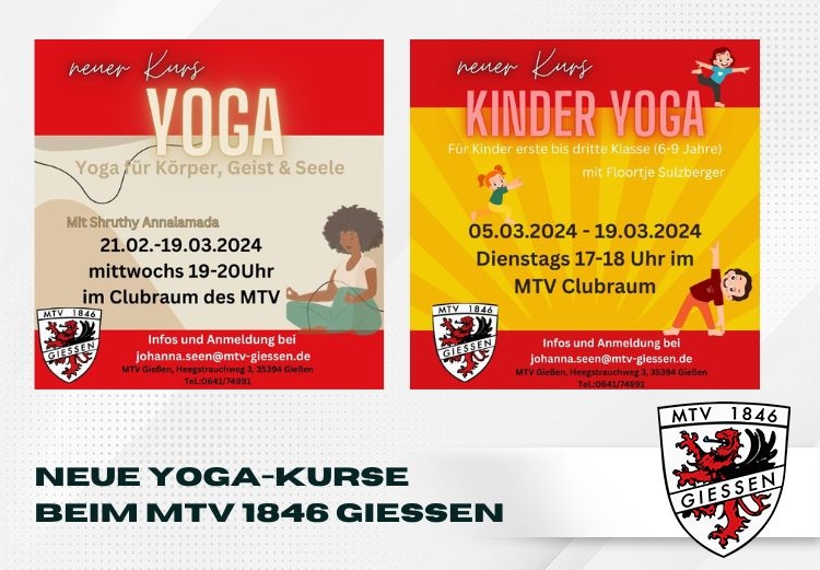 Neue Yoga-Kurse beim MTV 1846